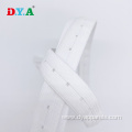 2cm White Polyester Adjustable Buttonhole Elastic Polyester